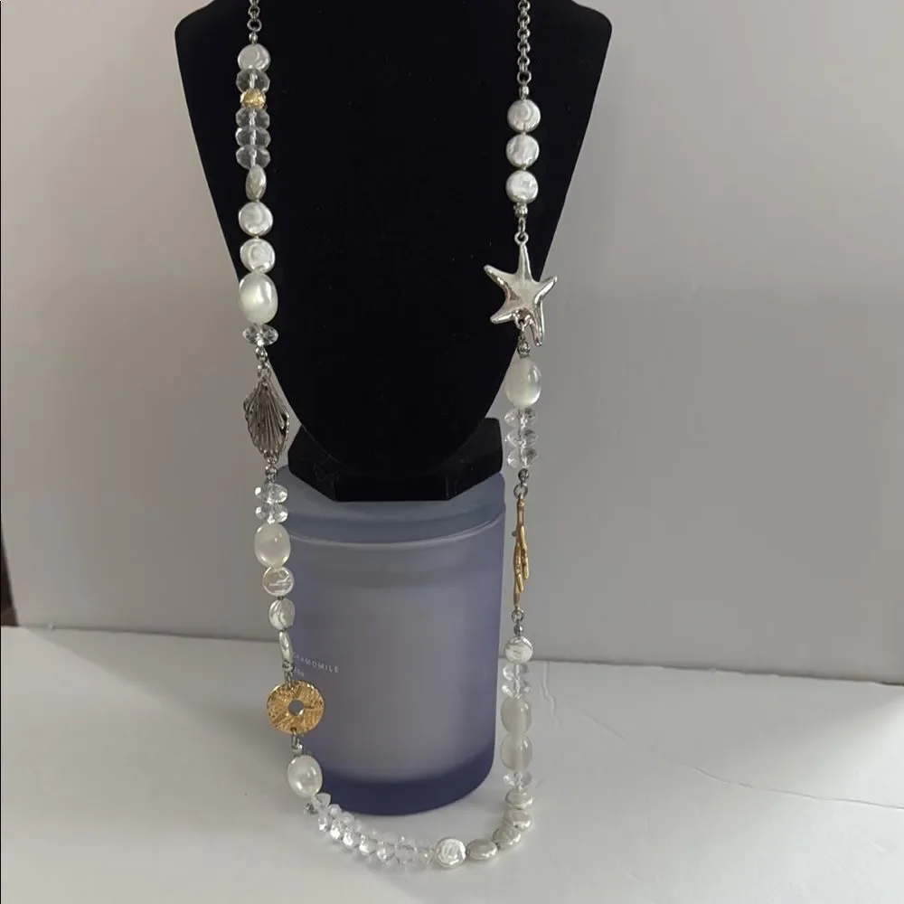 NWT Chico’s Elegant Silver and Gold Beaded Necklace